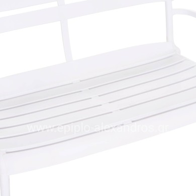 POLYPROPYLENE 2-SEATER BENCH KORVER HM6332.01 WHITE 113x65x76Hcm.