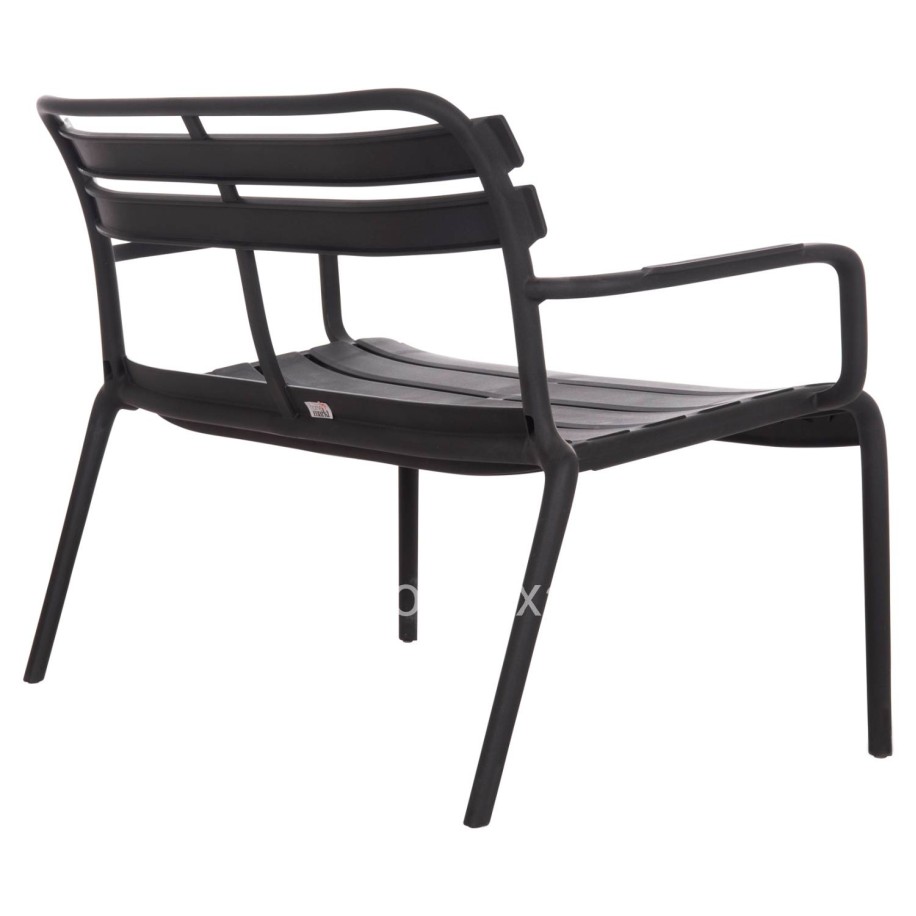POLYPROPYLENE 2-SEATER BENCH KORVER HM6332.02 BLACK 113x65x76Hcm.