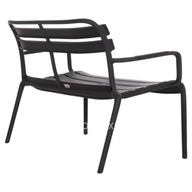 POLYPROPYLENE 2-SEATER BENCH KORVER HM6332.02 BLACK 113x65x76Hcm.