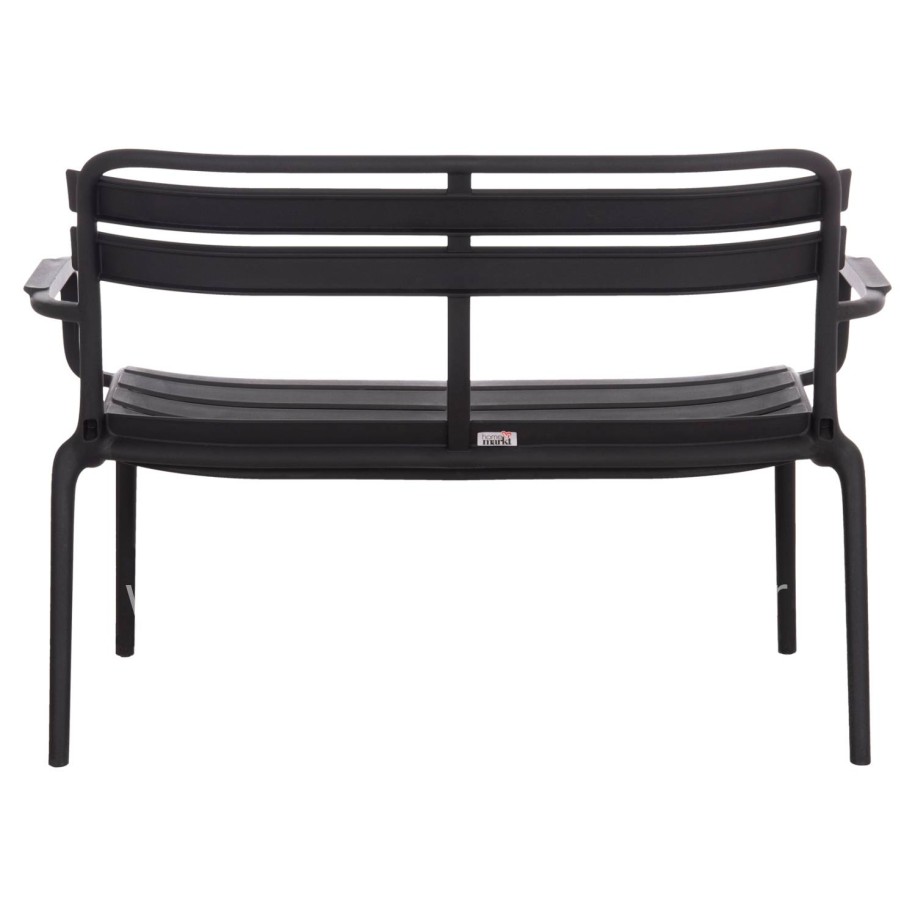 POLYPROPYLENE 2-SEATER BENCH KORVER HM6332.02 BLACK 113x65x76Hcm.