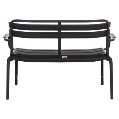 POLYPROPYLENE 2-SEATER BENCH KORVER HM6332.02 BLACK 113x65x76Hcm.