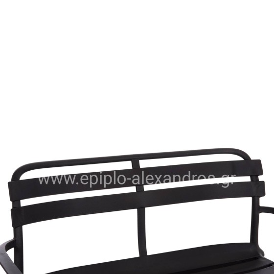 POLYPROPYLENE 2-SEATER BENCH KORVER HM6332.02 BLACK 113x65x76Hcm.