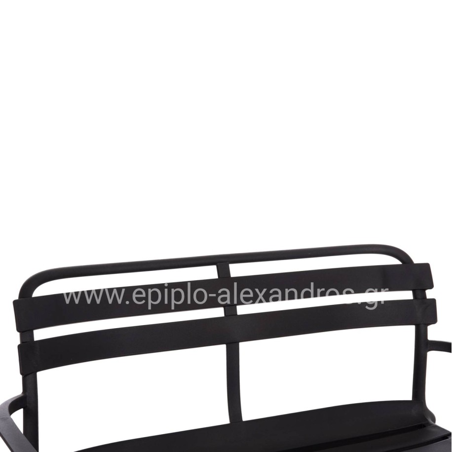 POLYPROPYLENE 2-SEATER BENCH KORVER HM6332.02 BLACK 113x65x76Hcm.