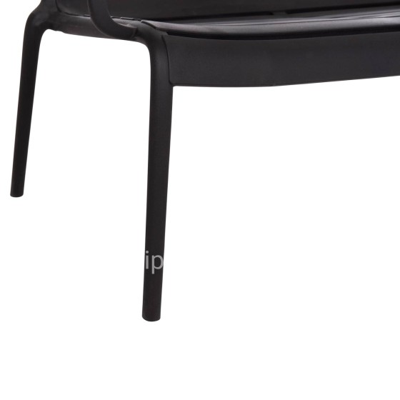 POLYPROPYLENE 2-SEATER BENCH KORVER HM6332.02 BLACK 113x65x76Hcm.