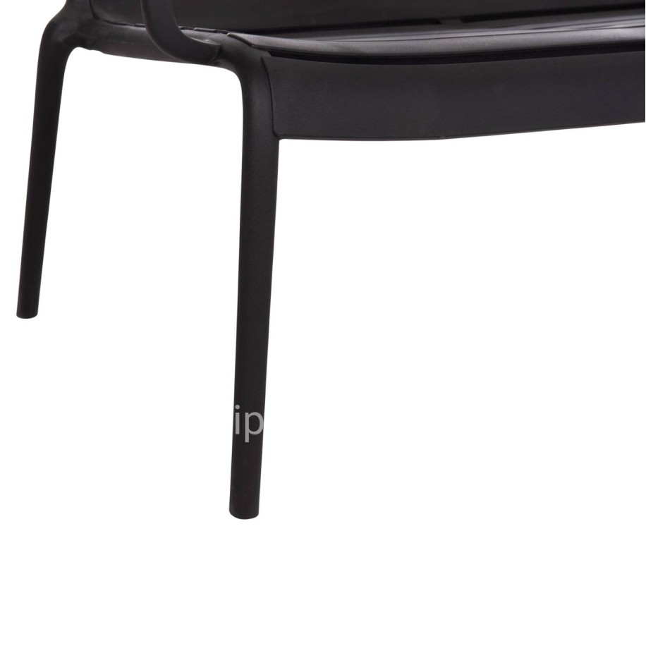 POLYPROPYLENE 2-SEATER BENCH KORVER HM6332.02 BLACK 113x65x76Hcm.