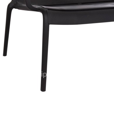 POLYPROPYLENE 2-SEATER BENCH KORVER HM6332.02 BLACK 113x65x76Hcm.
