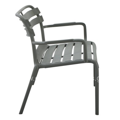 POLYPROPYLENE 2-SEATER BENCH KORVER HM6332.05 DARK OLIVE GREEN 113x65x76Hcm.