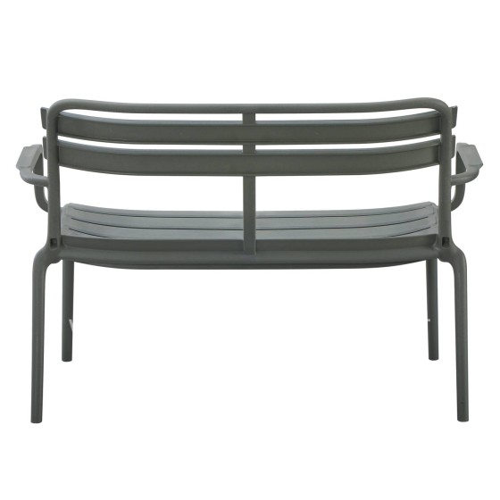 POLYPROPYLENE 2-SEATER BENCH KORVER HM6332.05 DARK OLIVE GREEN 113x65x76Hcm.