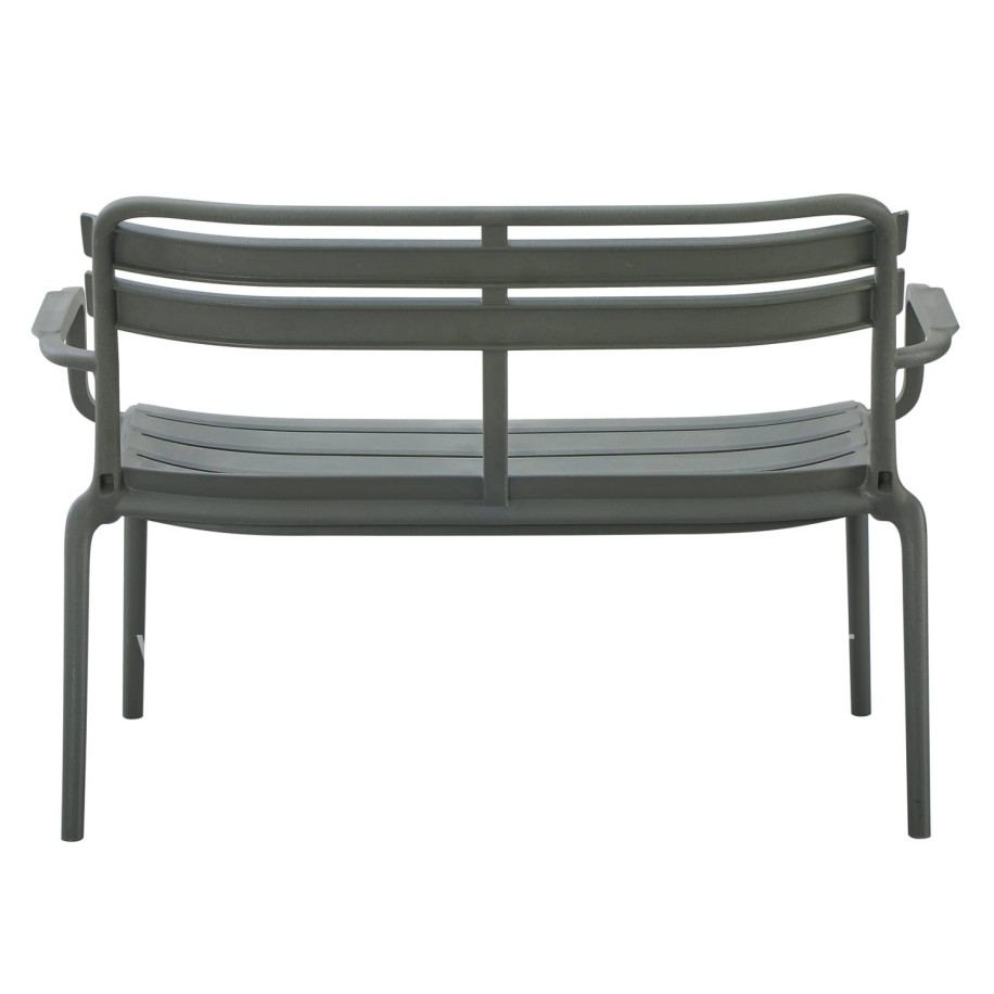 POLYPROPYLENE 2-SEATER BENCH KORVER HM6332.05 DARK OLIVE GREEN 113x65x76Hcm.