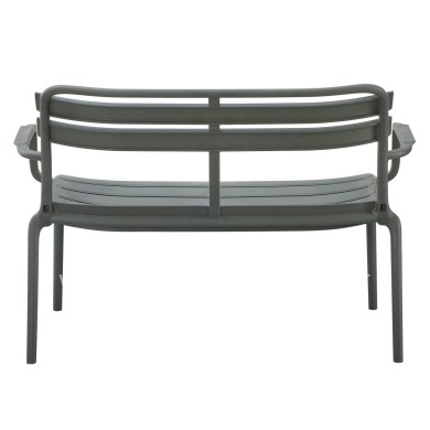 POLYPROPYLENE 2-SEATER BENCH KORVER HM6332.05 DARK OLIVE GREEN 113x65x76Hcm.