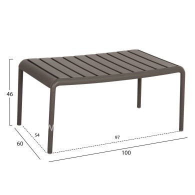 OUTDOOR COFFEE TABLE KORVER HM6334.05 POLYPROPYLENE IN DARK OLIVE 100x60x46Hcm.