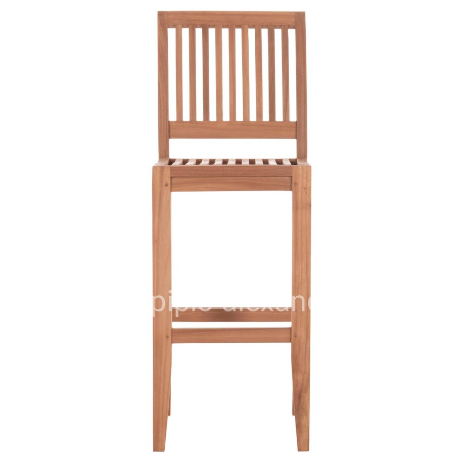 BAR STOOL WITH BACKREST PAIPER HM18110 TEAK WOOD IN NATURAL COLOR 40x49.5x114Hcm.