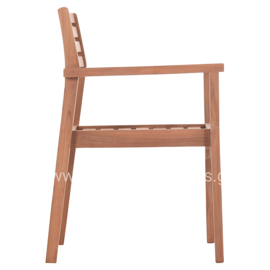 OUTDOOR DINING CHAIR ERMIONI HM18129 TEAK WOOD--NATURAL COLOR 60x59x84Hcm.