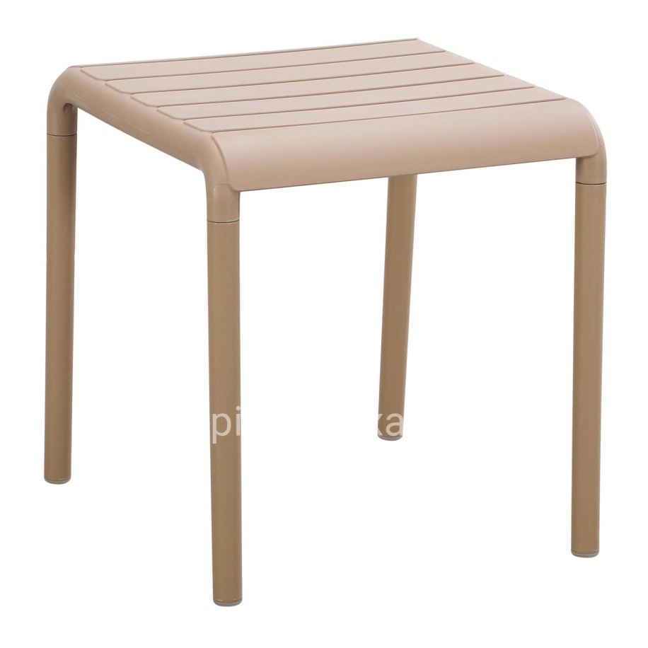 OUTDOOR SQUARE COFFEE TABLE KORVER HM6335.04 POLYPROPYLENE IN CAPPUCCINO 45x45x47Hcm.