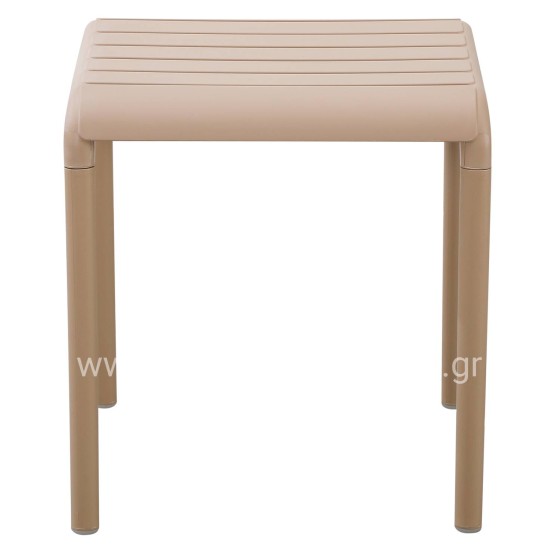 OUTDOOR SQUARE COFFEE TABLE KORVER HM6335.04 POLYPROPYLENE IN CAPPUCCINO 45x45x47Hcm.