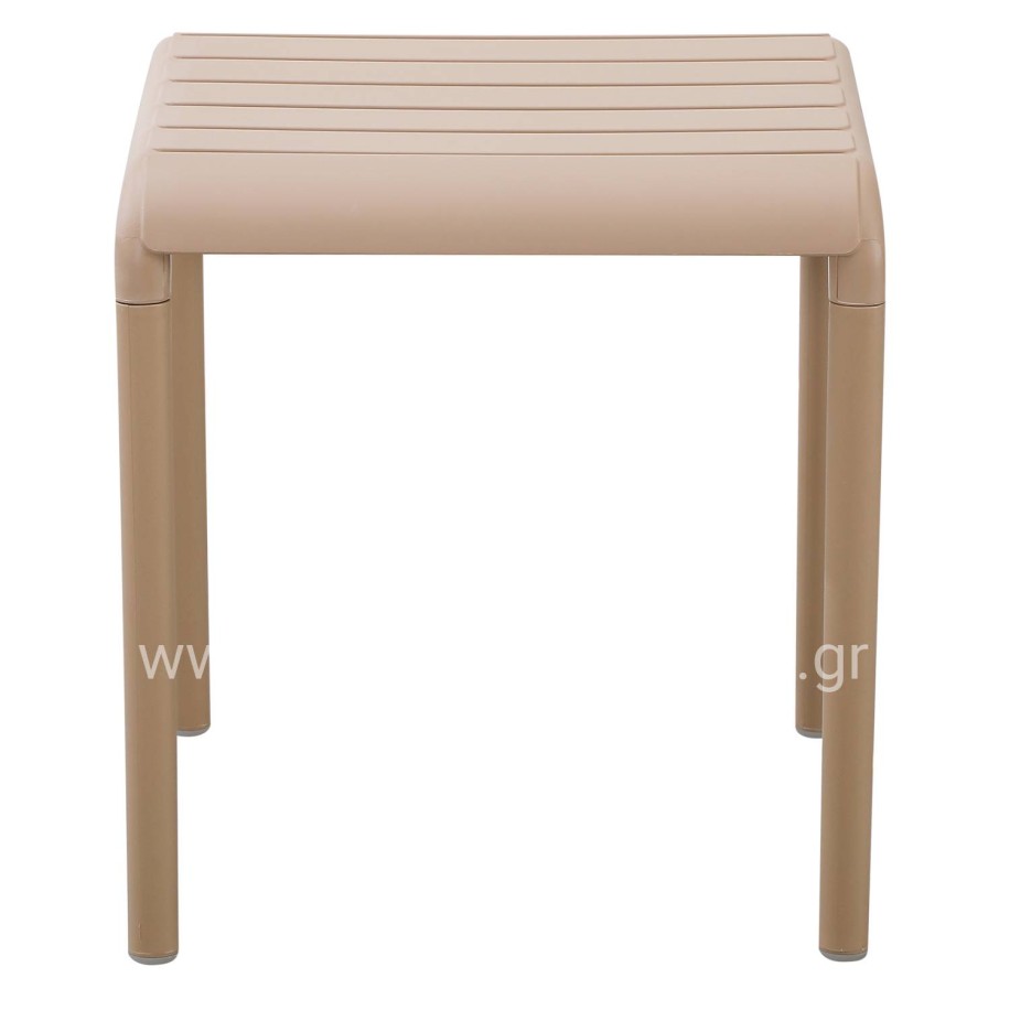 OUTDOOR SQUARE COFFEE TABLE KORVER HM6335.04 POLYPROPYLENE IN CAPPUCCINO 45x45x47Hcm.