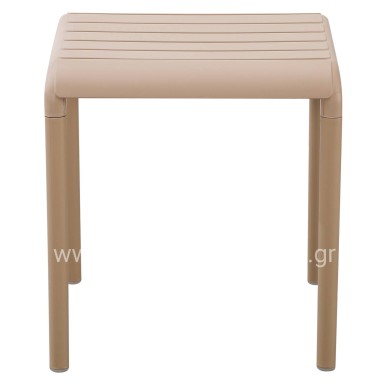 OUTDOOR SQUARE COFFEE TABLE KORVER HM6335.04 POLYPROPYLENE IN CAPPUCCINO 45x45x47Hcm.