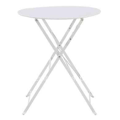 OUTDOOR ROUND FOLDABLE TABLE SOPHIE HM6336.01 METAL IN WHITE Φ60x70Hcm.