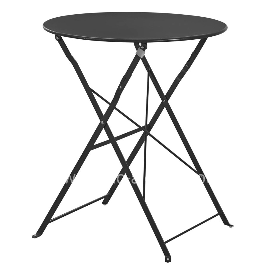 OUTDOOR ROUND FOLDABLE TABLE SOPHIE HM6336.02 METAL IN BLACK Φ60x70Hcm.