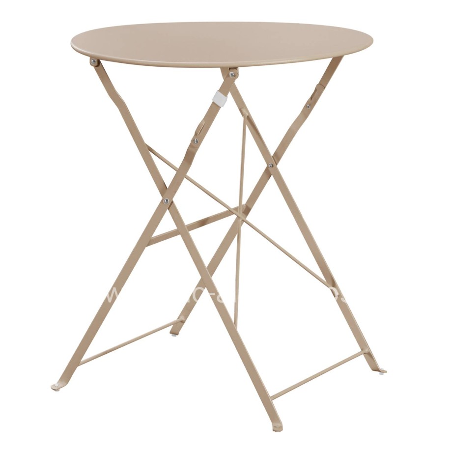 OUTDOOR ROUND FOLDABLE TABLE SOPHIE HM6336.04 METAL IN CAPPUCCINO Φ60x70Hcm.