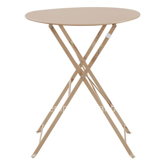 OUTDOOR ROUND FOLDABLE TABLE SOPHIE HM6336.04 METAL IN CAPPUCCINO Φ60x70Hcm.