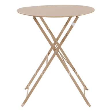 OUTDOOR ROUND FOLDABLE TABLE SOPHIE HM6336.04 METAL IN CAPPUCCINO Φ60x70Hcm.