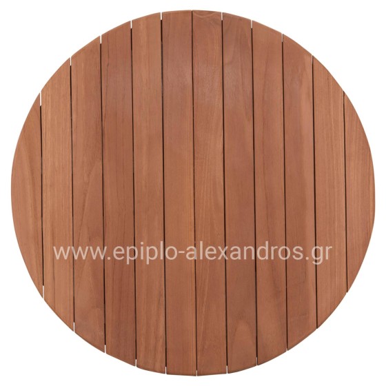 ΕΠΙΦΑΝΕΙΑ ΤΡΑΠΕΖΙΟΥ ΣΤΡΟΓΓΥΛΗ HM18132 ΞΥΛΟ TEAK--ΦΥΣΙΚΟ Φ60x4(πάχος)εκ.