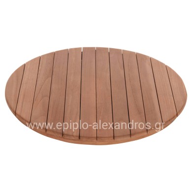 ΕΠΙΦΑΝΕΙΑ ΤΡΑΠΕΖΙΟΥ ΣΤΡΟΓΓΥΛΗ HM18132 ΞΥΛΟ TEAK--ΦΥΣΙΚΟ Φ60x4(πάχος)εκ.
