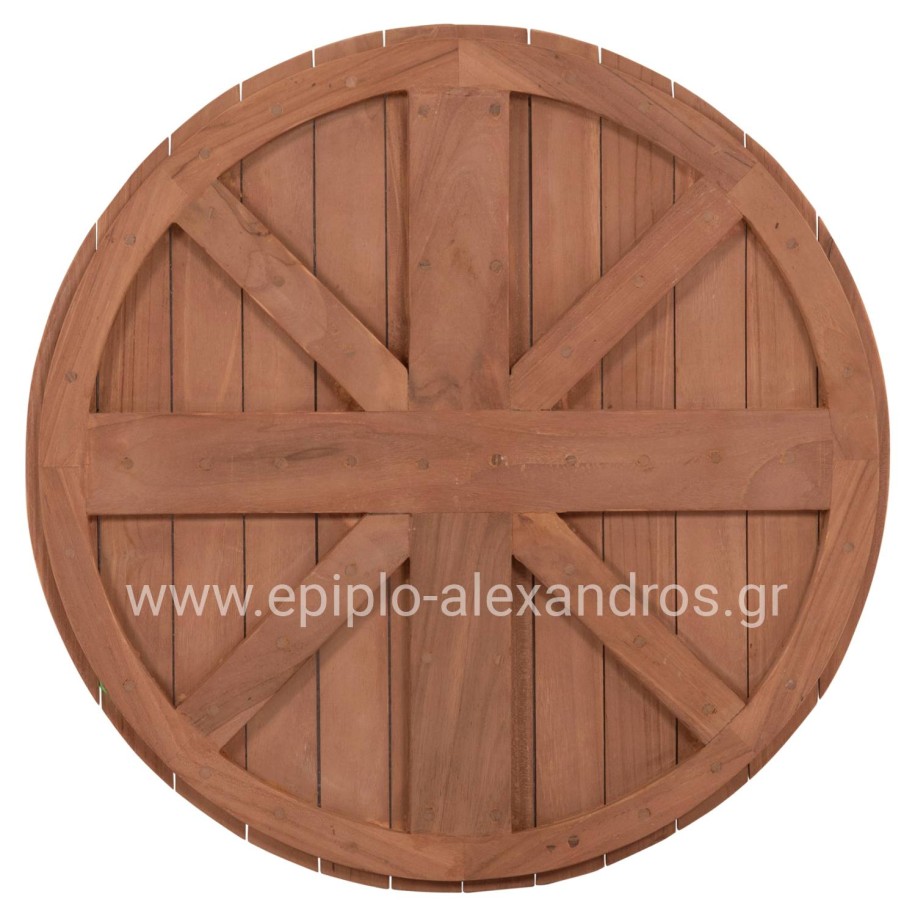 ΕΠΙΦΑΝΕΙΑ ΤΡΑΠΕΖΙΟΥ ΣΤΡΟΓΓΥΛΗ HM18132 ΞΥΛΟ TEAK--ΦΥΣΙΚΟ Φ60x4(πάχος)εκ.