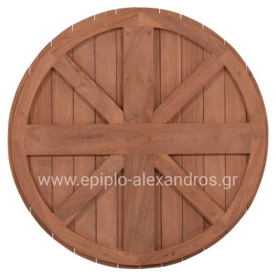 ΕΠΙΦΑΝΕΙΑ ΤΡΑΠΕΖΙΟΥ ΣΤΡΟΓΓΥΛΗ HM18132 ΞΥΛΟ TEAK--ΦΥΣΙΚΟ Φ60x4(πάχος)εκ.