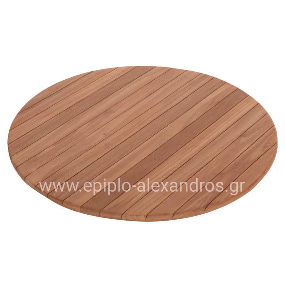 ΕΠΙΦΑΝΕΙΑ ΤΡΑΠΕΖΙΟΥ ΣΤΡΟΓΓΥΛΗ HM18134 ΞΥΛΟ TEAK--ΦΥΣΙΚΟ Φ80x4(πάχος)εκ.