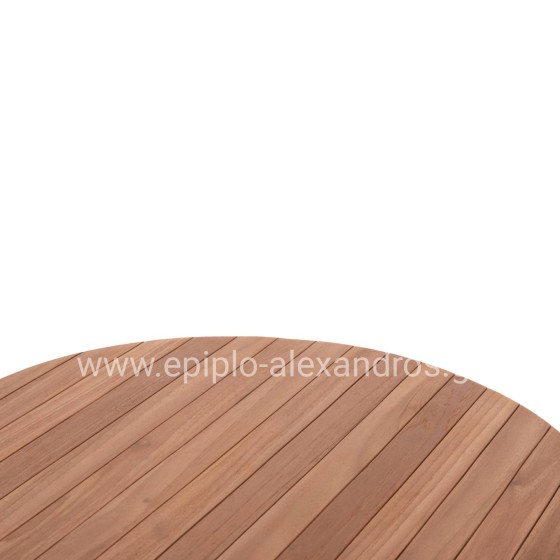 ΕΠΙΦΑΝΕΙΑ ΤΡΑΠΕΖΙΟΥ ΣΤΡΟΓΓΥΛΗ HM18134 ΞΥΛΟ TEAK--ΦΥΣΙΚΟ Φ80x4(πάχος)εκ.