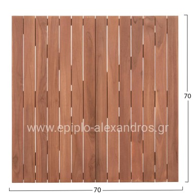 ΕΠΙΦΑΝΕΙΑ ΤΡΑΠΕΖΙΟΥ ΤΕΤΡΑΓΩΝΗ HM18136 ΞΥΛΟ TEAK--ΦΥΣΙΚΟ 70x70x4(πάχος)εκ.