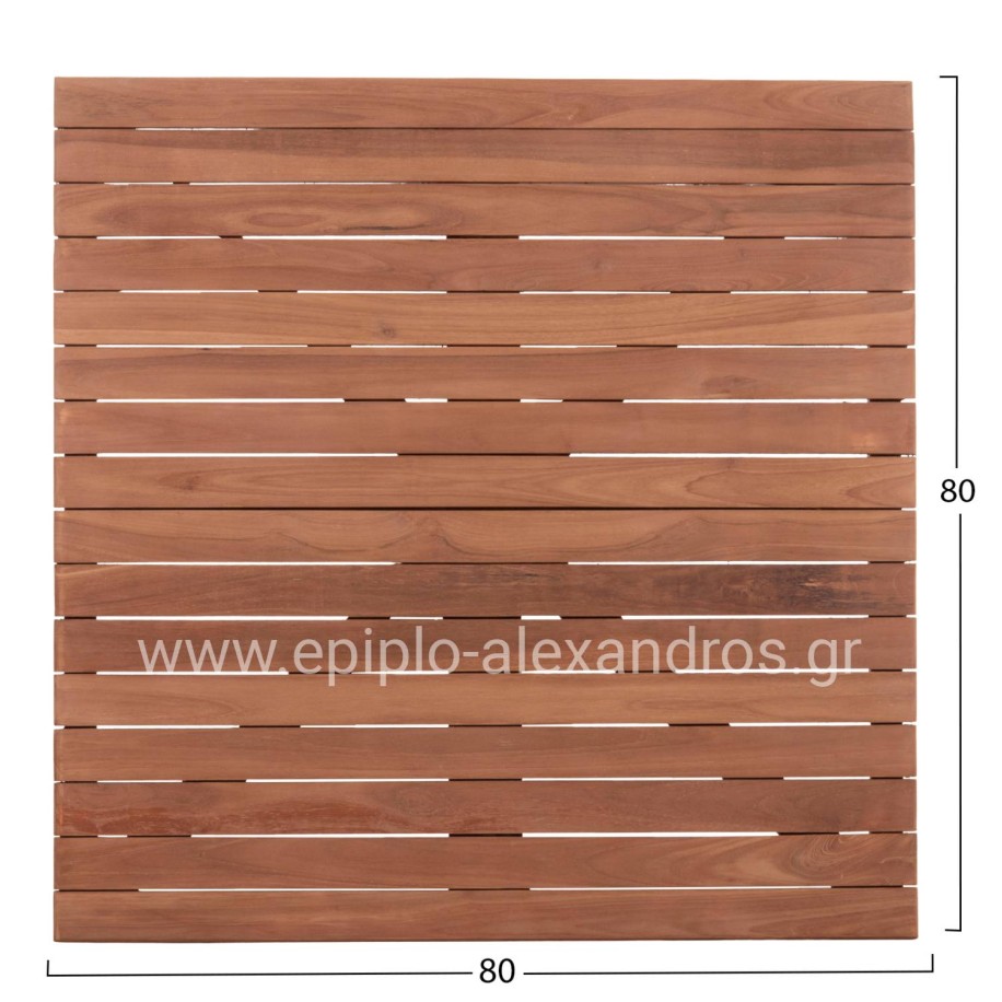 ΕΠΙΦΑΝΕΙΑ ΤΡΑΠΕΖΙΟΥ ΤΕΤΡΑΓΩΝΗ HM18137 ΞΥΛΟ TEAK--ΦΥΣΙΚΟ 80x80x4(πάχος)εκ.