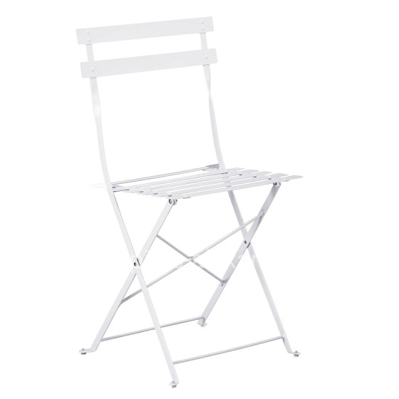 FOLDING CHAIR SOPHIE HM6337.01 METALLIC IN WHITE 41x43x80Hcm.