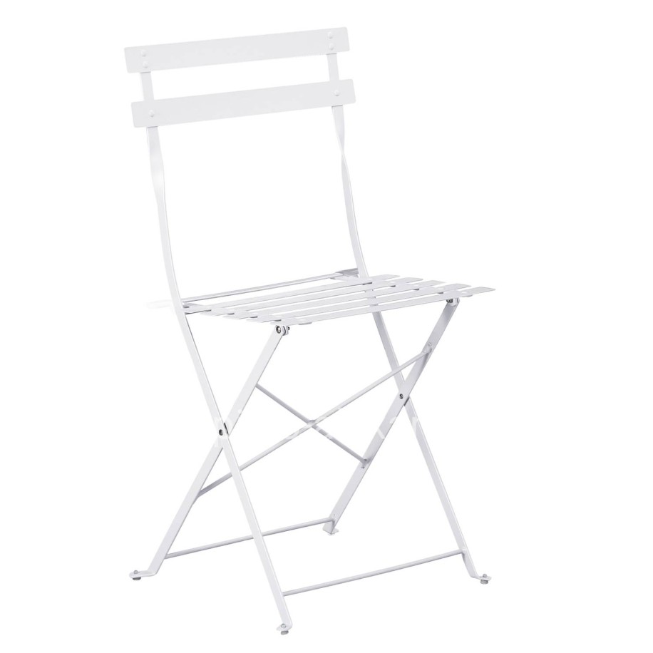 FOLDING CHAIR SOPHIE HM6337.01 METALLIC IN WHITE 41x43x80Hcm.
