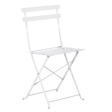 FOLDING CHAIR SOPHIE HM6337.01 METALLIC IN WHITE 41x43x80Hcm.