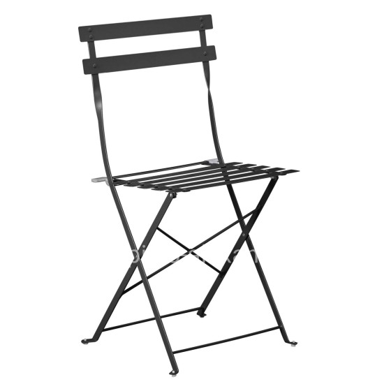 FOLDING CHAIR SOPHIE HM6337.02 METALLIC IN BLACK 41x43x80Hcm.
