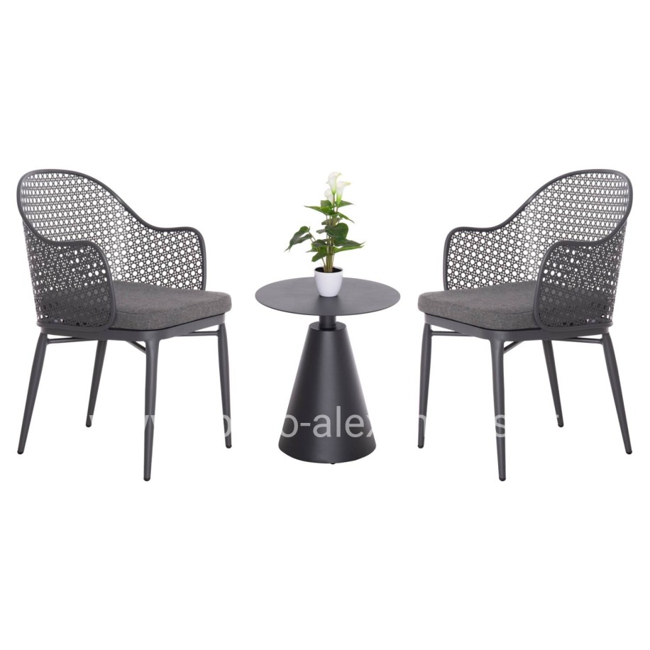 ΣΕΤ LOUNGE 3TMX ΕΞ.ΧΩΡΟΥ OREGO HM21106.01 ΑΛΟΥΜΙΝΙΟ ΣΕ ΣΚΟΥΡΟ ΓΚΡΙ