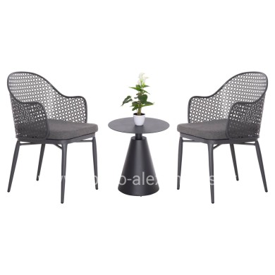 ΣΕΤ LOUNGE 3TMX ΕΞ.ΧΩΡΟΥ OREGO HM21106.01 ΑΛΟΥΜΙΝΙΟ ΣΕ ΣΚΟΥΡΟ ΓΚΡΙ