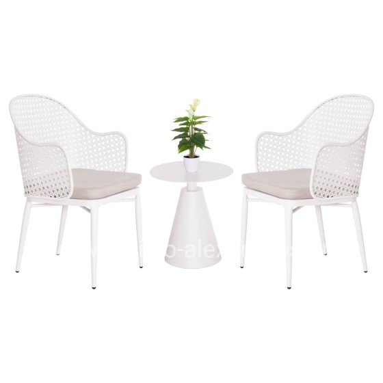 ΣΕΤ LOUNGE 3TMX ΕΞ.ΧΩΡΟΥ OREGO HM21106.02 ΑΛΟΥΜΙΝΙΟ ΣΕ ΛΕΥΚΟ