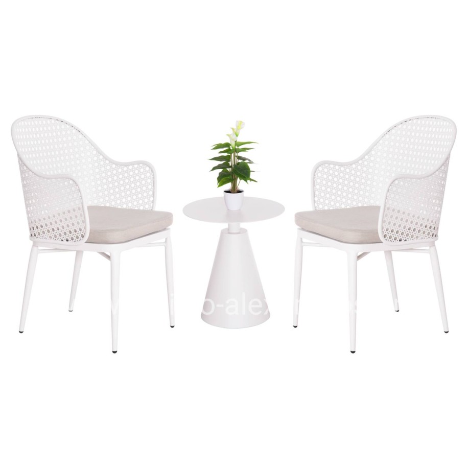 ΣΕΤ LOUNGE 3TMX ΕΞ.ΧΩΡΟΥ OREGO HM21106.02 ΑΛΟΥΜΙΝΙΟ ΣΕ ΛΕΥΚΟ