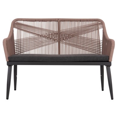 ΚΑΝΑΠΕΣ 2ΘΕΣΙΟΣ MYRTIA HM5550.12 AΛΟΥΜΙΝΙΟ ΑΝΘΡΑΚΙ--ΜΠΕΖ TESLIN ΣΧΟΙΝΙ 123x61x90Υεκ.