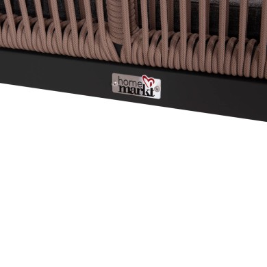 ΚΑΝΑΠΕΣ 2ΘΕΣΙΟΣ MYRTIA HM5550.12 AΛΟΥΜΙΝΙΟ ΑΝΘΡΑΚΙ--ΜΠΕΖ TESLIN ΣΧΟΙΝΙ 123x61x90Υεκ.