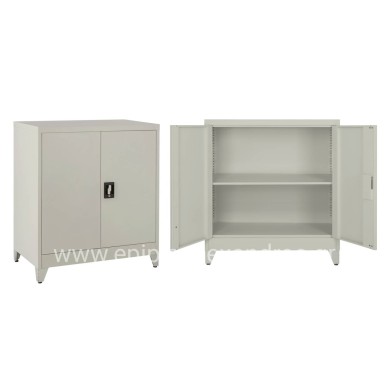 CLOSET METALLIC DURON HM11999 2-LEAF WITH 2 STORAGE SPACES & LEGS-GREY 90Χ40Χ100Hcm.