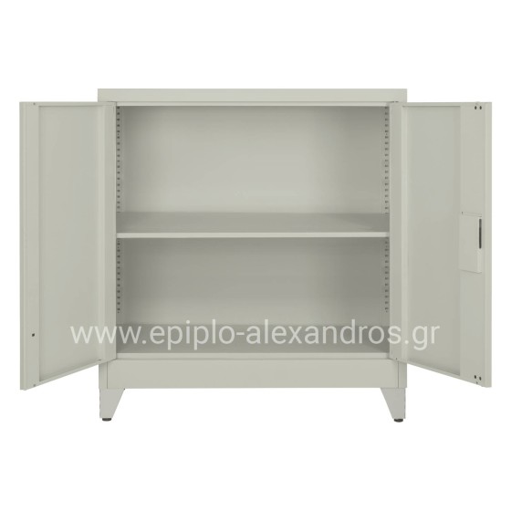 CLOSET METALLIC DURON HM11999 2-LEAF WITH 2 STORAGE SPACES & LEGS-GREY 90Χ40Χ100Hcm.