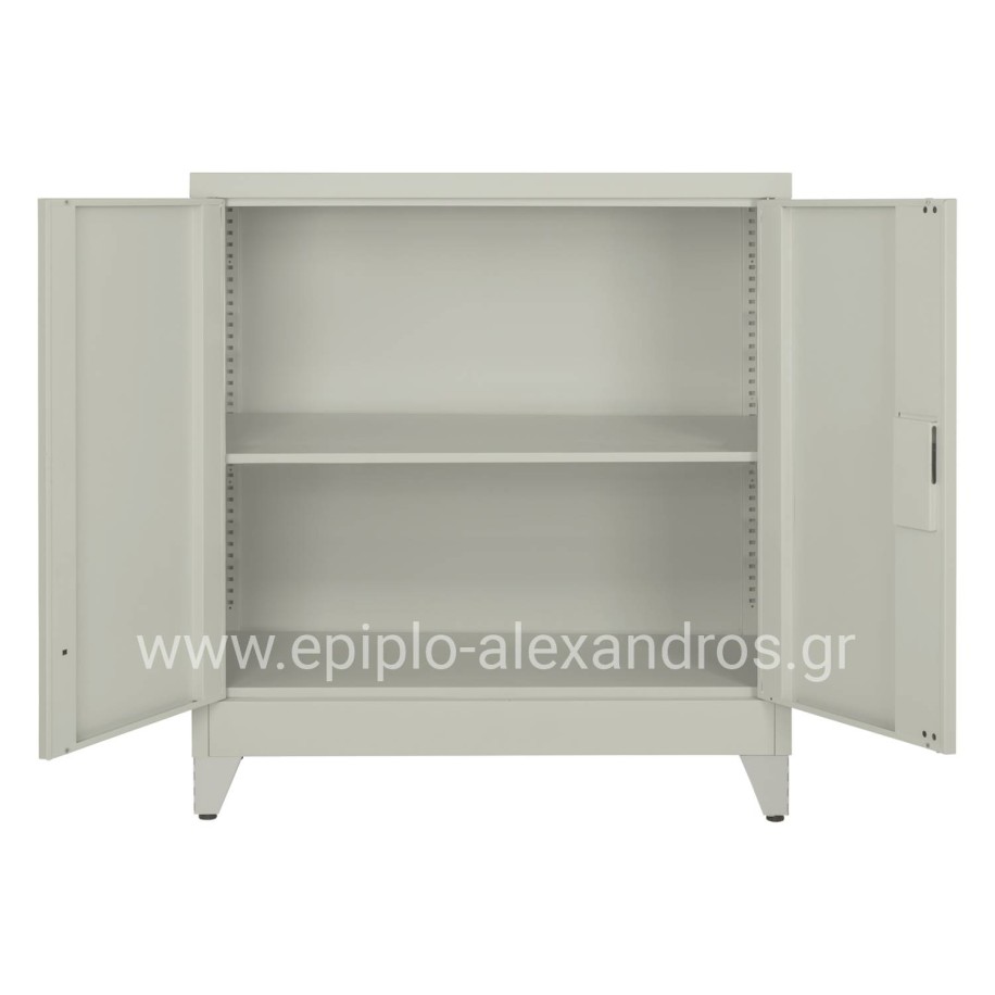 CLOSET METALLIC DURON HM11999 2-LEAF WITH 2 STORAGE SPACES & LEGS-GREY 90Χ40Χ100Hcm.