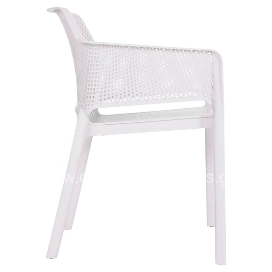 ARMCHAIR POLYPROPYLENE JOHN HM6103.01 WHITE 59x58x79.5Hcm.