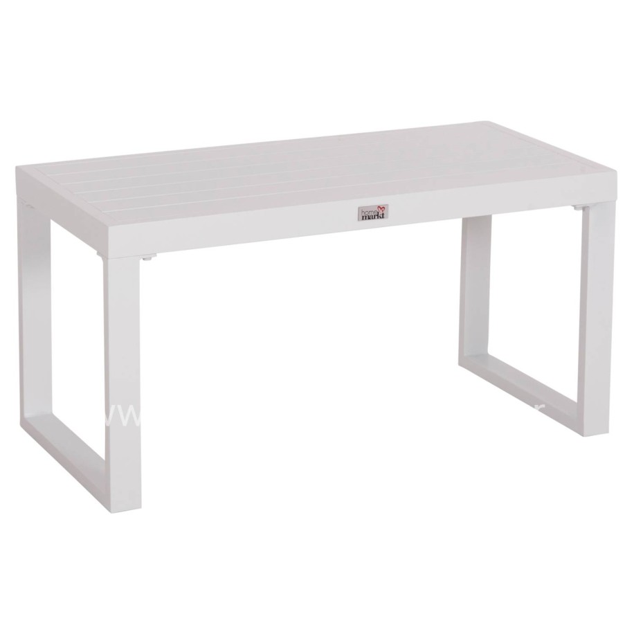 SUNLOUNGER SIDE TABLE SENTRY HM6275.01 ALUMINUM IN WHITE 87x43,5x45Hcm.