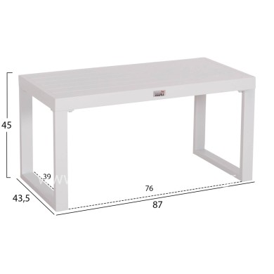 SUNLOUNGER SIDE TABLE SENTRY HM6275.01 ALUMINUM IN WHITE 87x43,5x45Hcm.